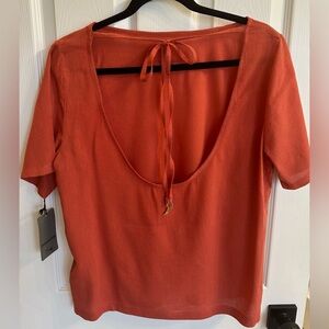 Zadig & Voltaire Open Back Ella Tee Size Medium $138 NWT